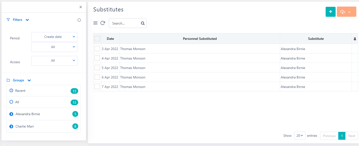 Substitutes | Comidor Platform