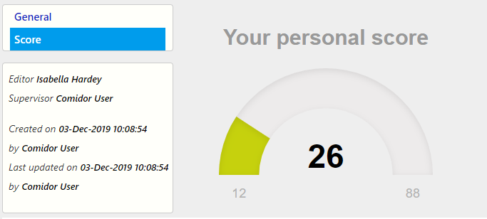 score personal score form designer & form / Comidor Digital Automation Platform