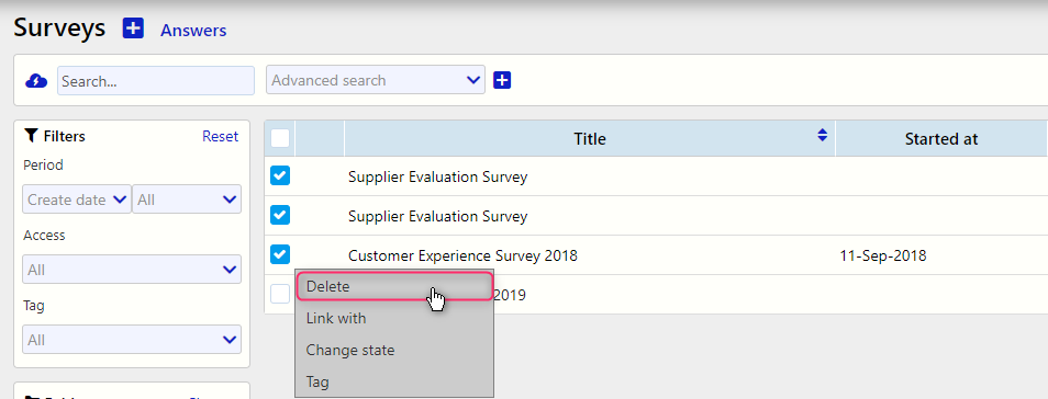 surveys answers delete form designer & surveys / Comidor Digital Automation Platform