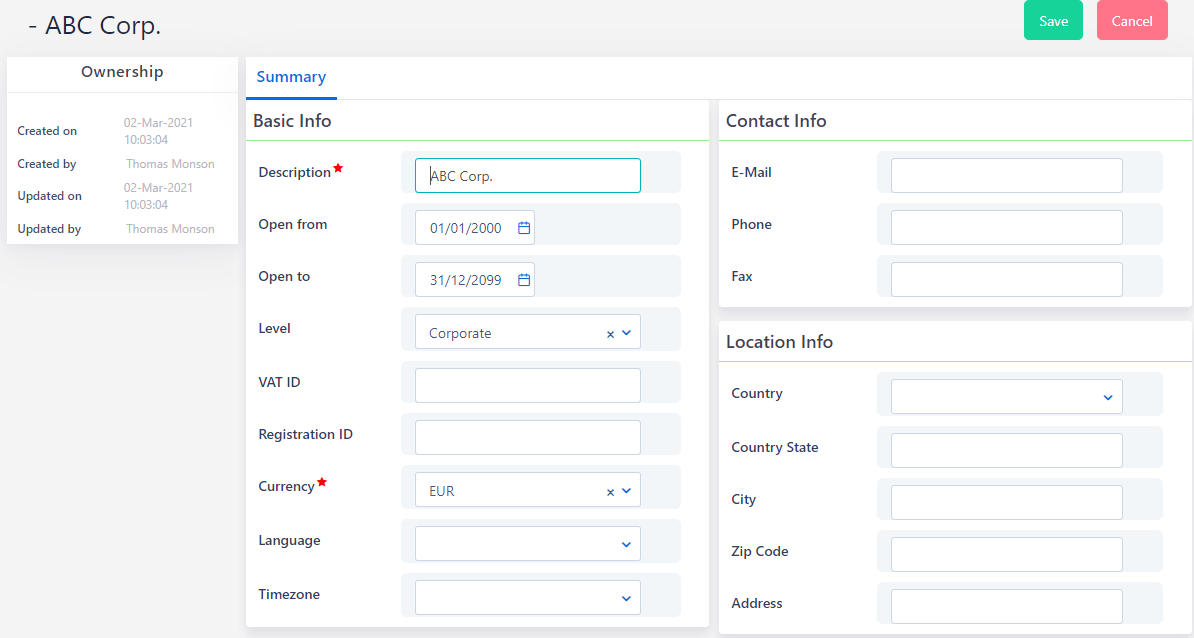 Business Setup Corporate | Comidor Platform