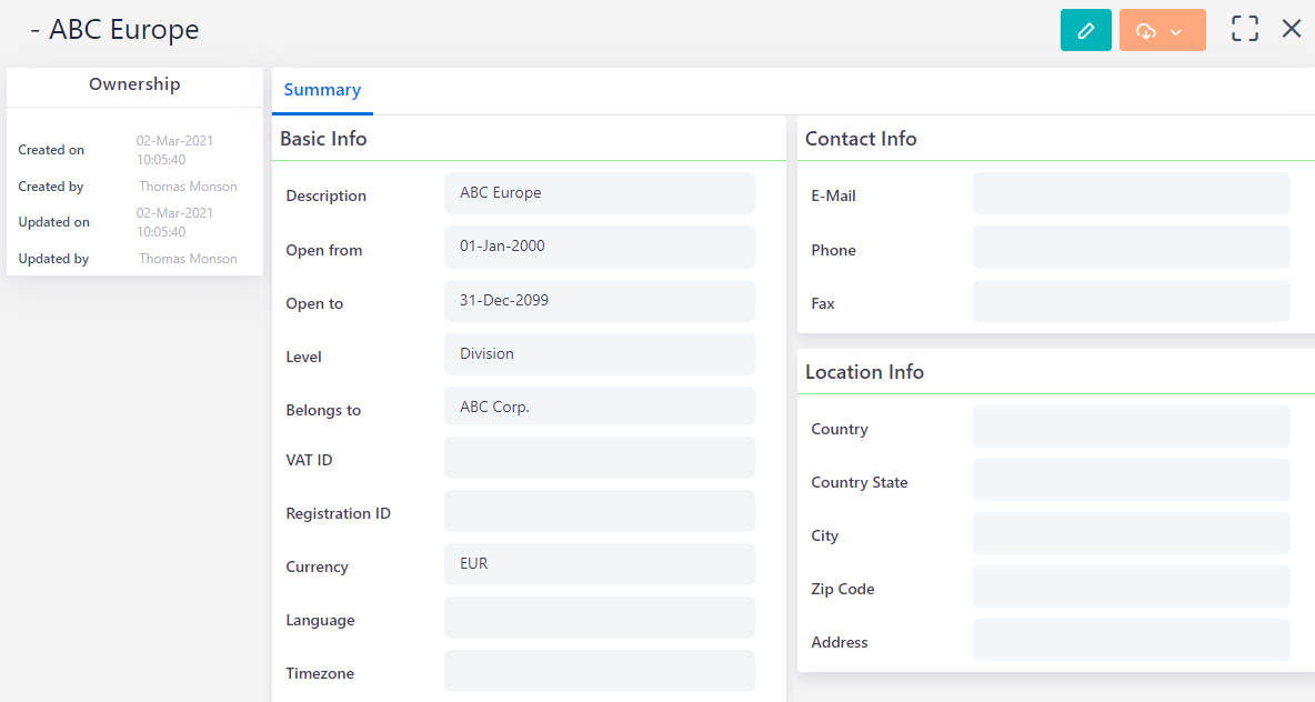 Business Setup Division | Comidor Platform