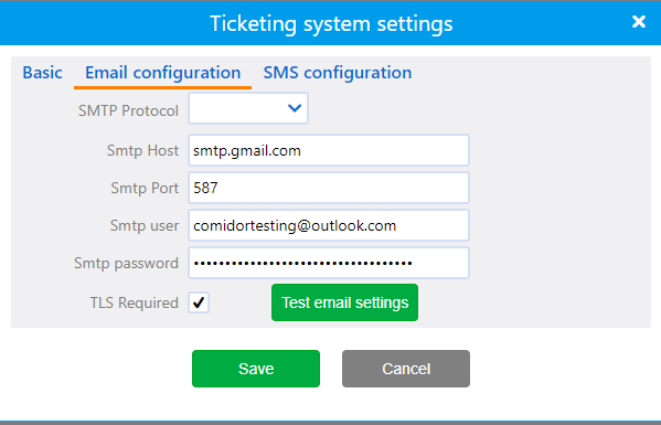 Ticketing Email | Comidor Platform
