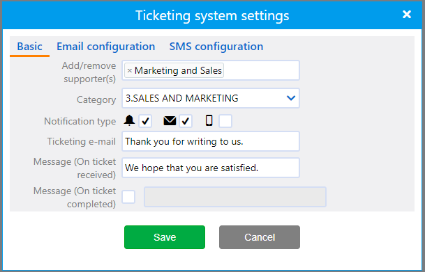 Set up your Customer Support email | Comidor Platfrom