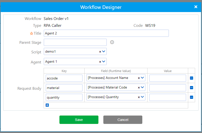 RPA Caller | Comidor Platform