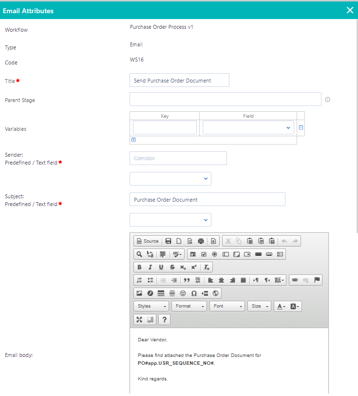 Workflow elements | Comidor Platform