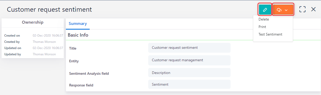 Sentiment Analysis | Comidor Platform