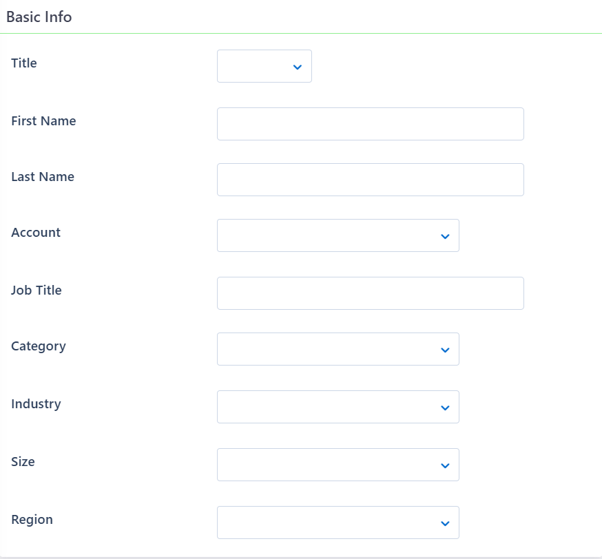 Basic info Contact form v.6.2| Comidor Platform