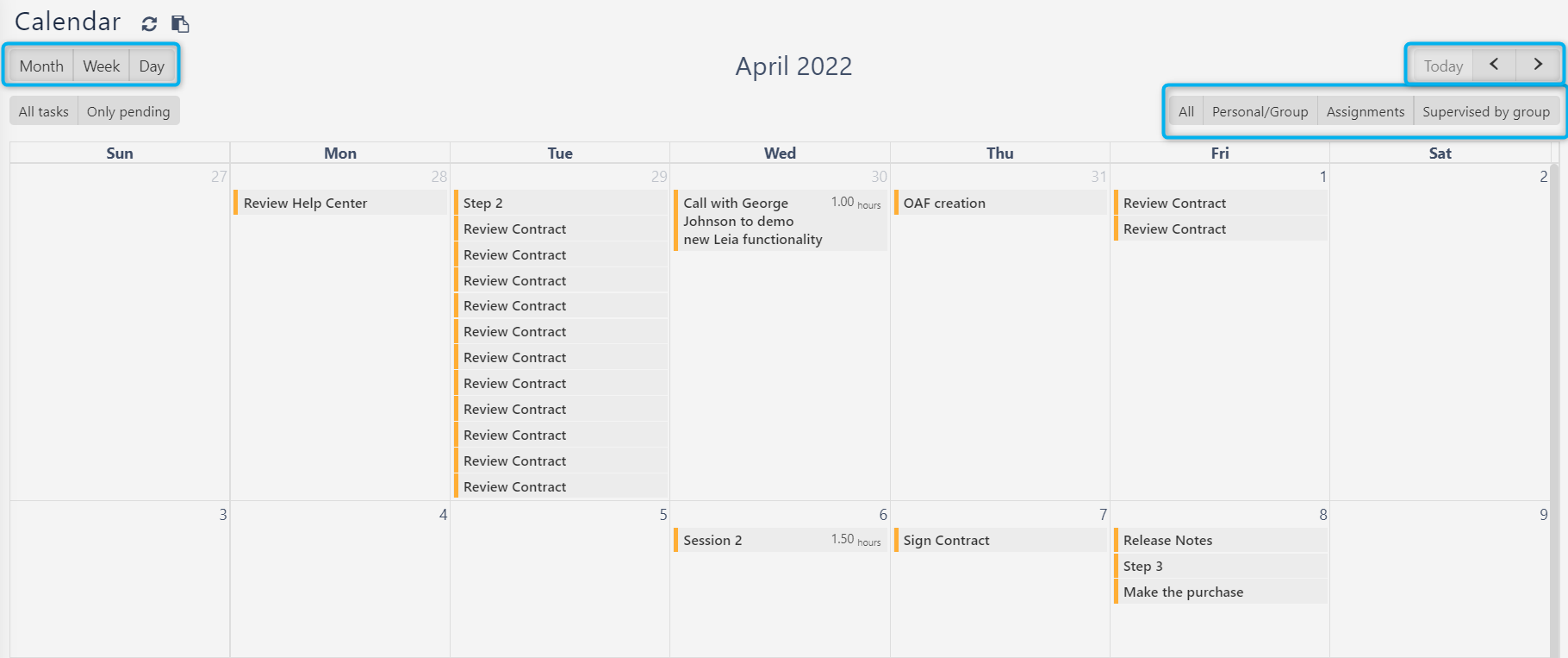 Calendar v.6.2 | Comidor Platform