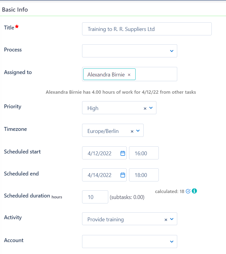 create a task - Basic info v.6.2| Comidor Platform