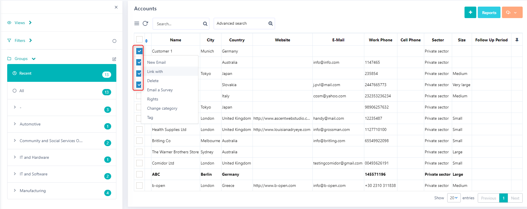 Manage group of accounts v.6| Comidor Platform