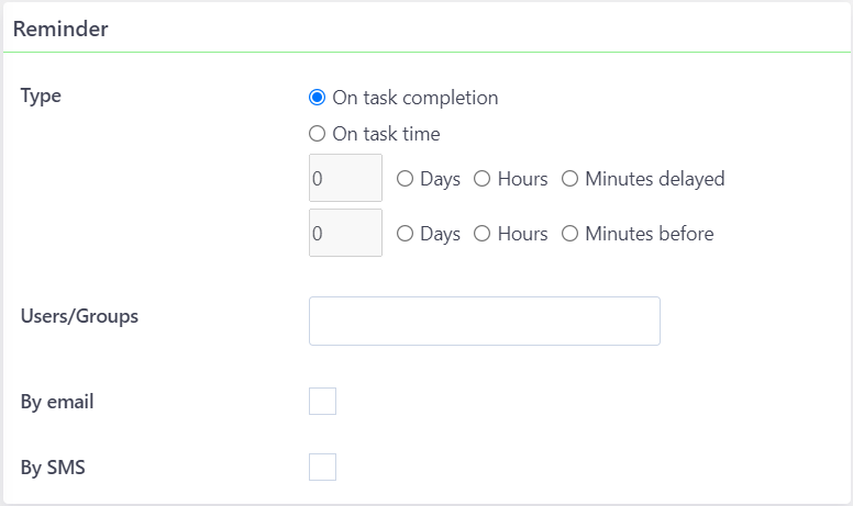 Reminder task v.6.2| Comidor Platform