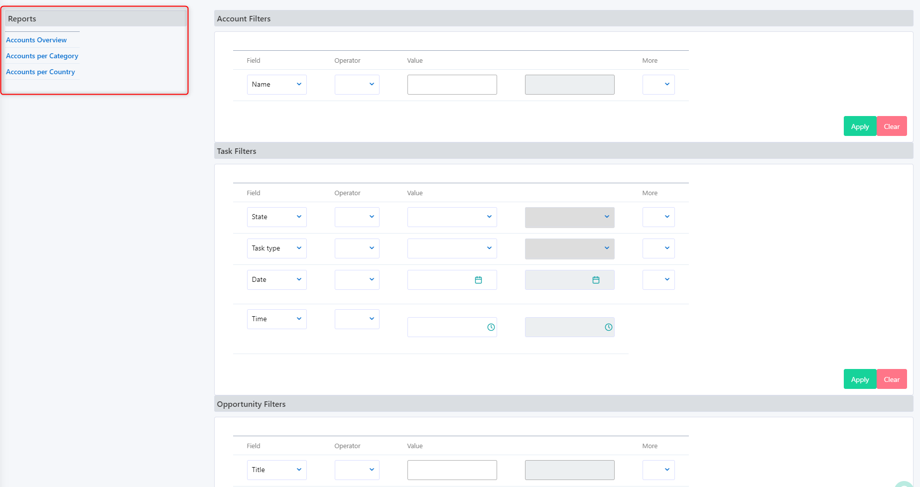 Reports- filters v.6| Comidor Platform