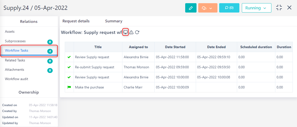 Workflow tasks | Comidor Platform