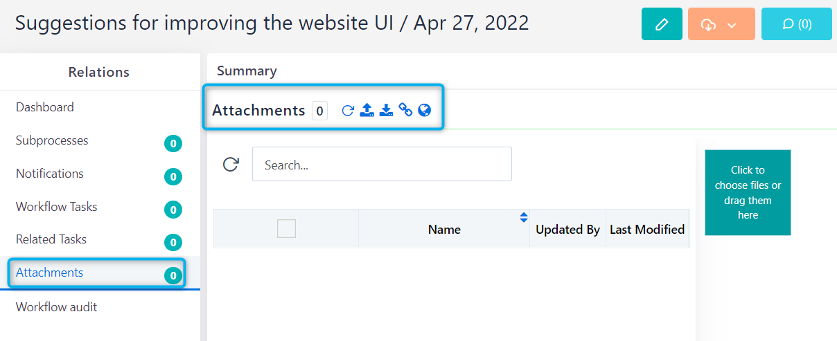 attachments on topics v.6.2| Comidor Platform