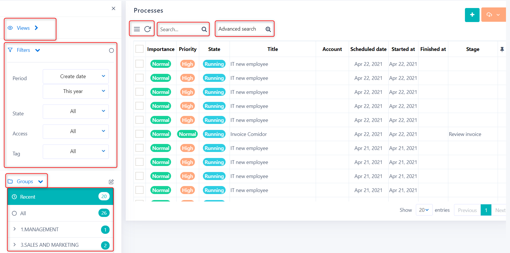 data management v.6| Comidor Platform