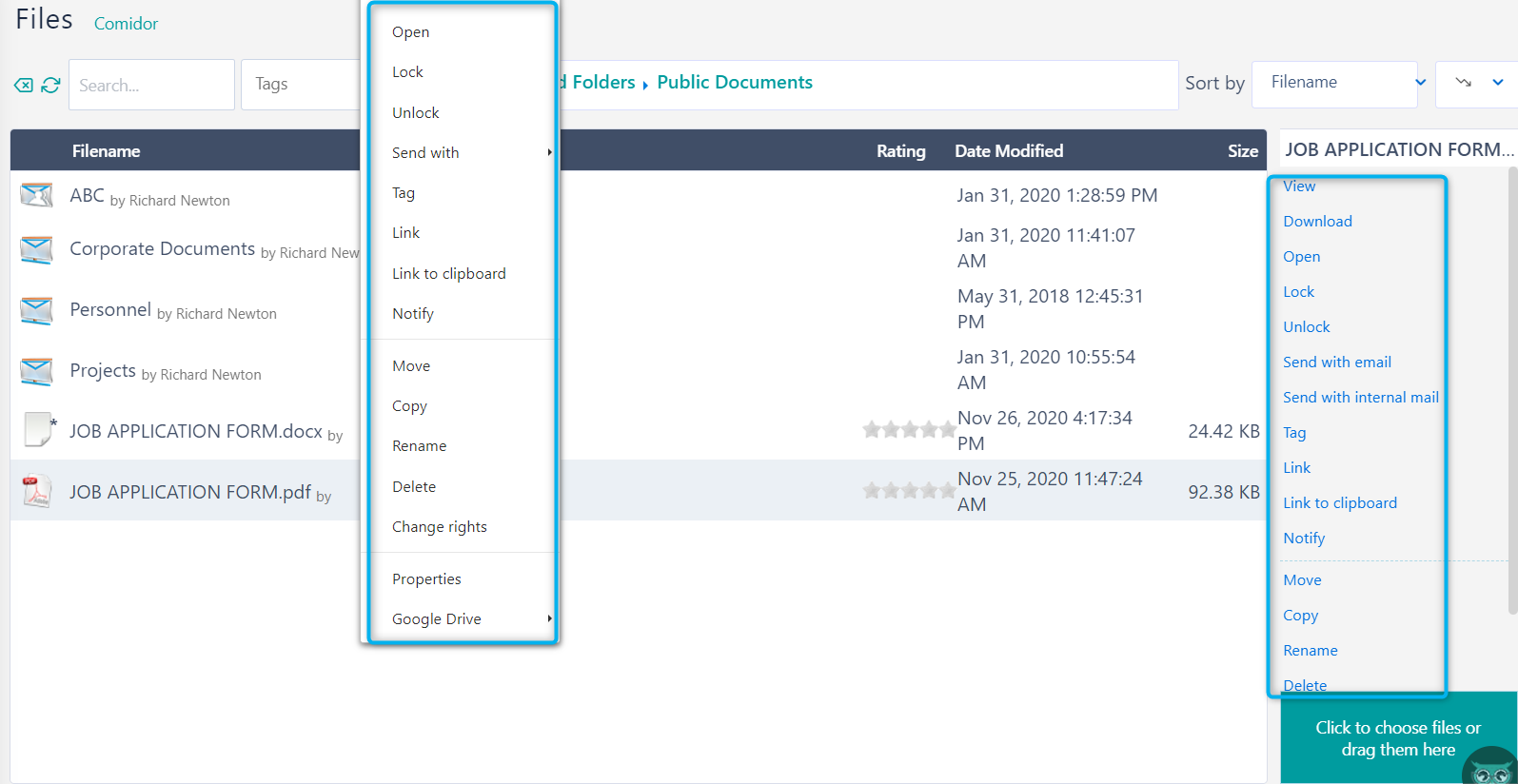 manage docs v.6.2| Comidor Platform