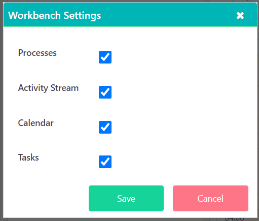 workbench settings v.6.2| Comidor Platform