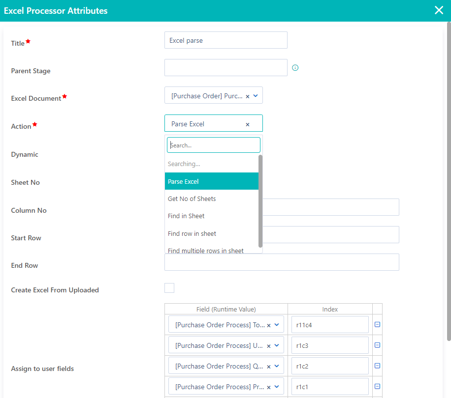 RPA Excel Processor | Comidor Platform