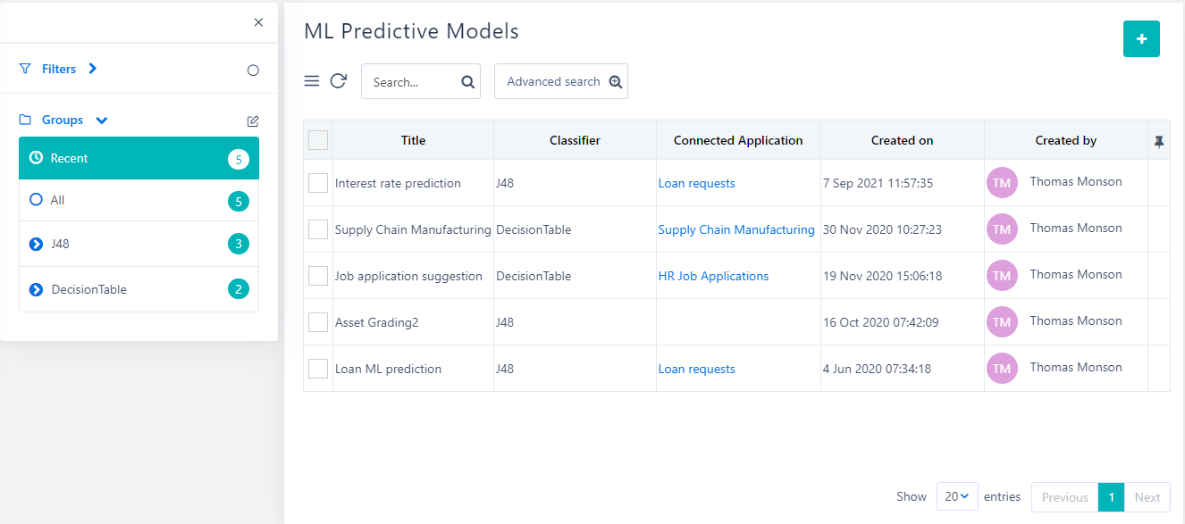 ML Predictive models | Comidor Platform