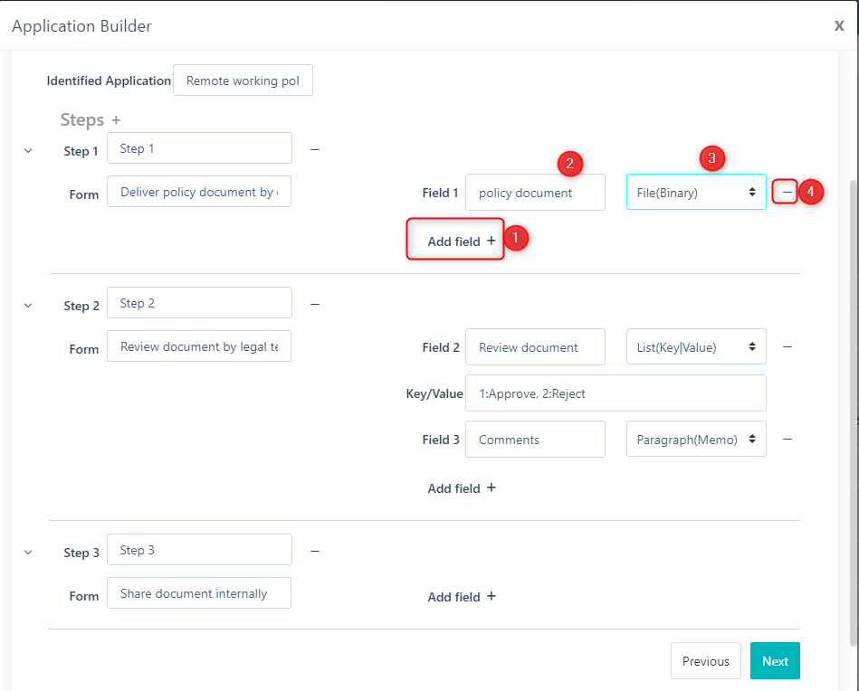 App creation step2 | Comidor Platform