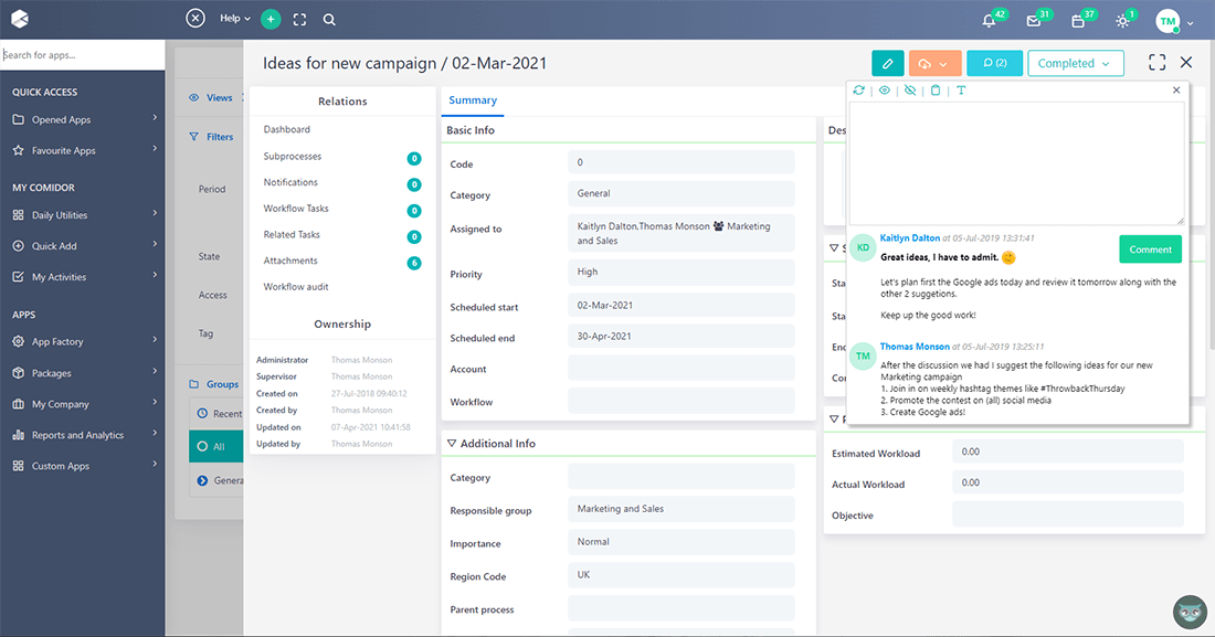 topics 2 | Comidor Low-Code and Hyperautomation platform