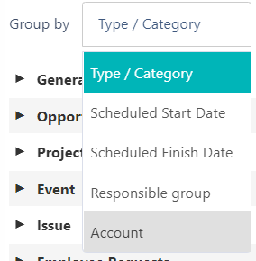 Group by Type- Category v.6.2| Comidor Platform