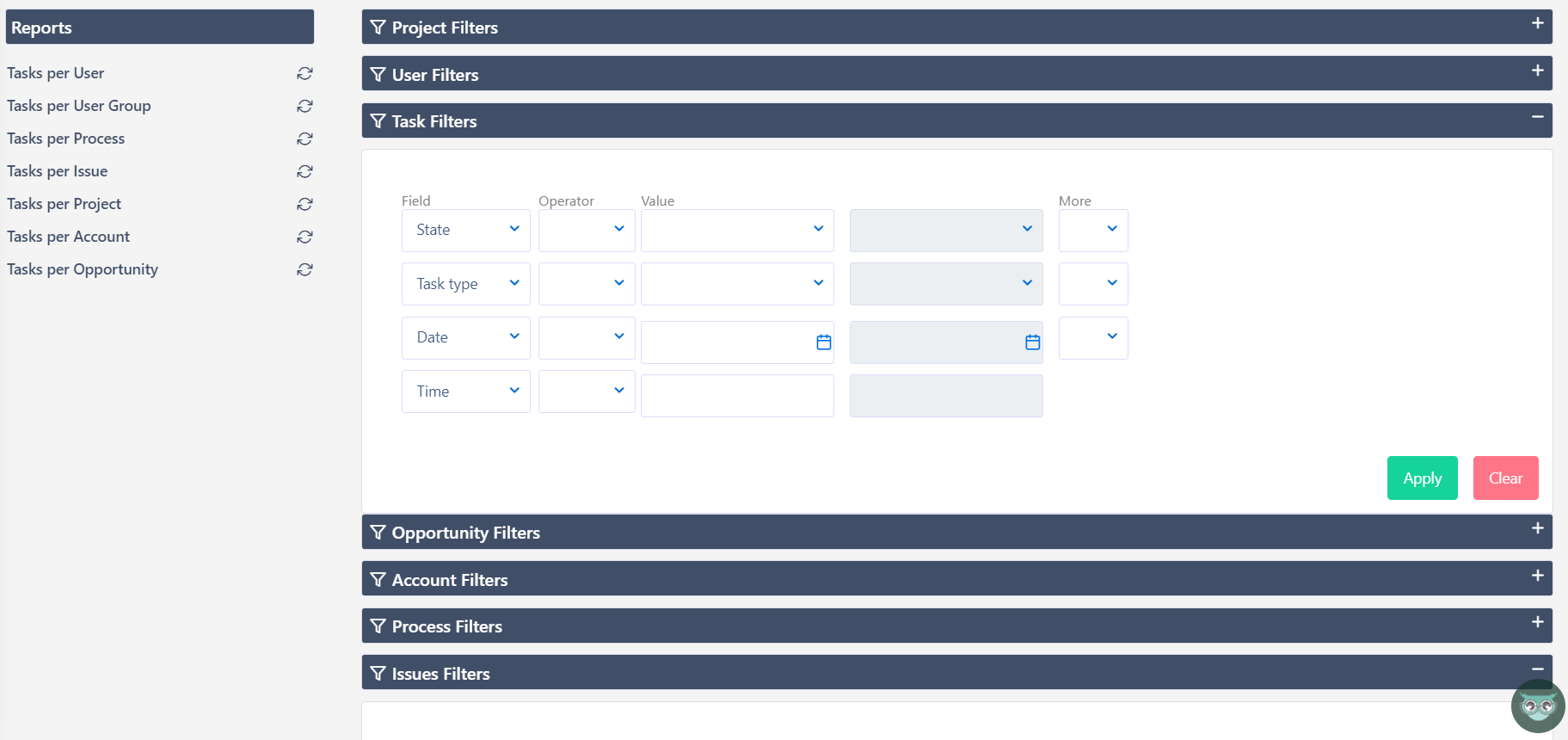 reports - task v.6.2| Comidor Platform