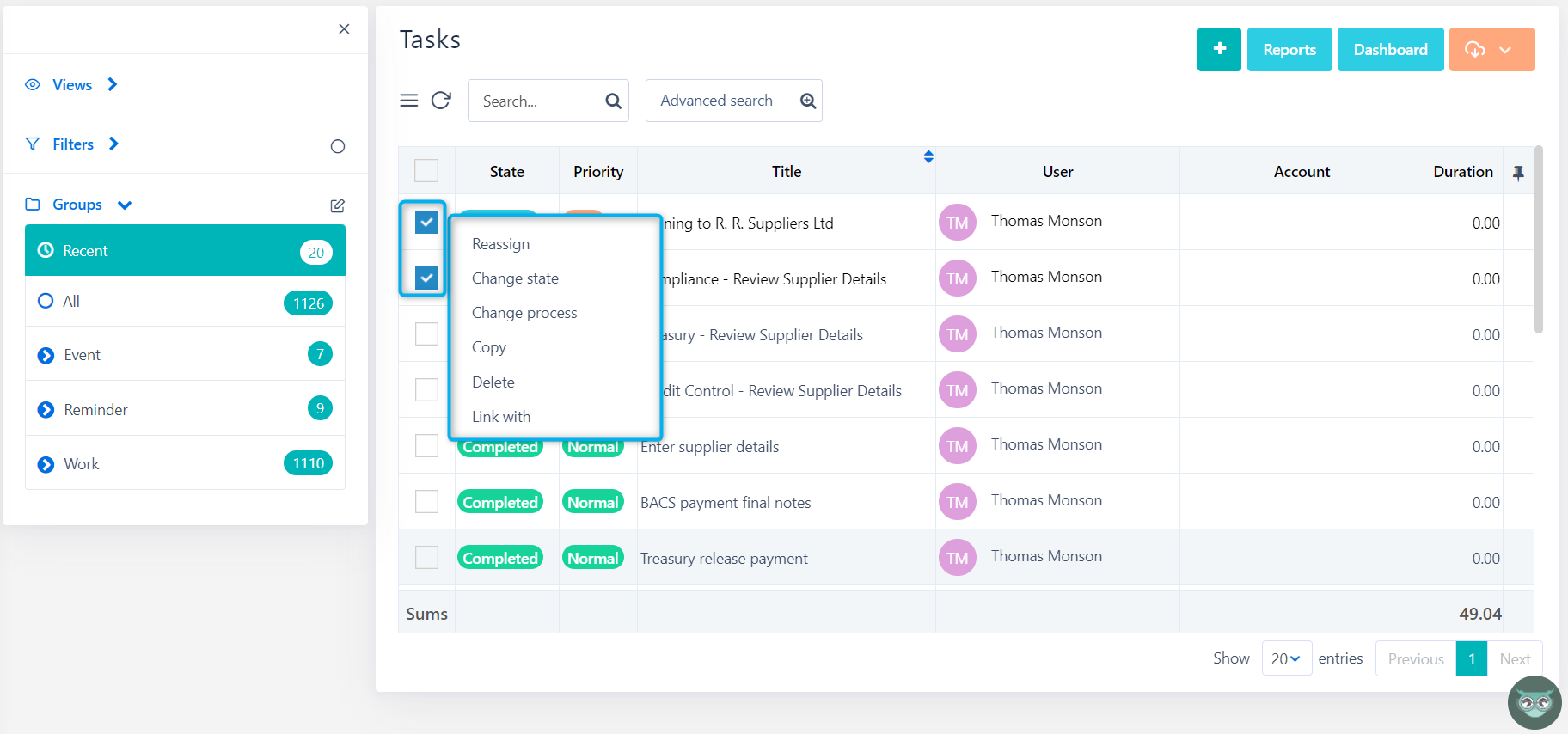 Task/ Manage group of tasksv.6.2| Comidor Platform